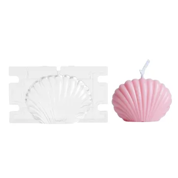 3D Sea Shell Shape Мухъл Plastic САМ Свещ Мухъл Small Shell Мухъл Cake For Pastry Baking Decorating Tools Свещ Soap Molds