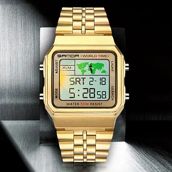 На BIANA Digital Watchwrist Rose gold Мъжки Часовници Най-добрата Марка на Луксозни LED 50 М Плуване Водоустойчив Мъжки спортен Часовник Relogio Masculino