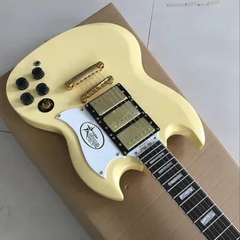 Custom shop ,електрическа китара, 3 мембрана и златен обков gitaar, ръчно изработени 6 stings guitarra,лешояд от розово дърво