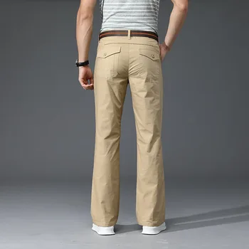 ICPANS Тънки мъжки разкроена Панталони Bootcut Boot Cut Cargo Pants Men Leg Fit Flare Classic Vintage Мъжки прави Панталони бял черен