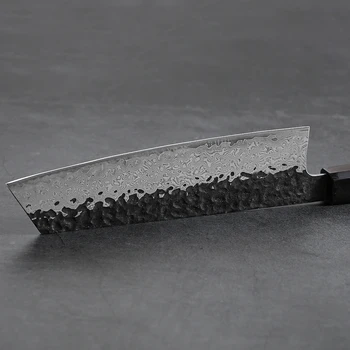 Ръчно изкован Главен нож 7,5-инчов Японски Kiritsuke Shape 9Cr18CoMov с Твърда Зехтин Дървена Дръжка Секира За Нарязване на Месо Готвач Нож