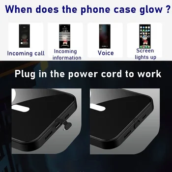 Tongdaytech Luminous Phone Case Sound Music Control Покана Glowing LED Light Glasses Cover За Iphone 12 11 XS-Pro Max XR 6 7 8