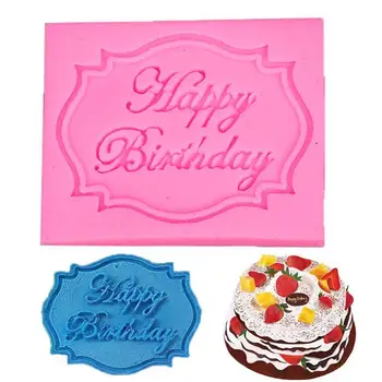 Честит Рожден Ден на Писмо Форма Силиконови Форми DIY Cupcake Мухъл Инструменти Шоколад Тортата цилиндър Глина Скърпвам Бонбони Gumpaste Decorati R2K6