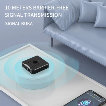Bluetooth 5.0 Безжичен Предавател И Приемник One-key Switch Съвместим Адаптер, Подходящ За персонални КОМПЮТРИ за Домашно Кино, Плеъри, Слушалки