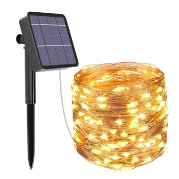 LED Solar Outdoor Lamp 5M, 10M 20M LED String Светлини Фея Holiday Christmas Wedding Party Garland Solar Garden Light Waterproof