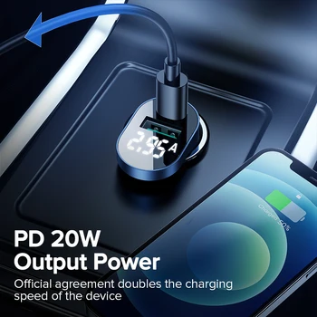 Joyroom 42.5 W Car Charger Mini USB, Fast Charger With QC 3.0 PD3.0 Quick Charge Type C PD Charger За iPhone 12 Huawei Redmi