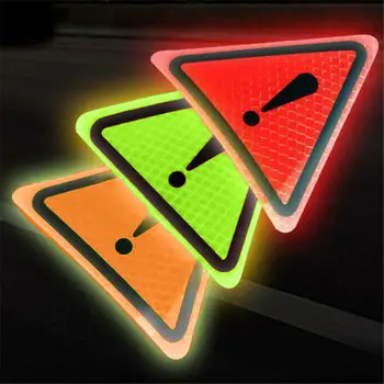 2 елемента Автомобил Предупреждение Стикер Удивителен Знак Предупреждение Триъгълник Етикети Декор Светлоотразителни Предупредителни Стикери за Украса на Колата Аксесоари