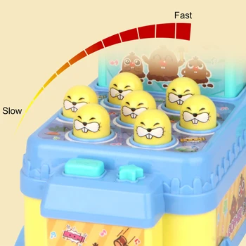 Удари A Mole Е-Аркадна Игра 7 Хамстери Образователни Интерактивни Чука Монтесори Играчки За Деца, Възрастни Щастливо Дете