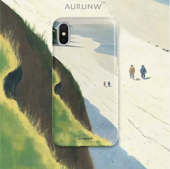 AURUNW Original minimalist painting by the sea Art Калъф за мобилен телефон Apple iPhone case12/XS/Max/i11pro/SE/7/8 Soft Shell
