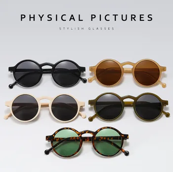 Класически Малки Кръгли Слънчеви очила на Жените и Мъжете Марка Дизайнер Пънк Слънчеви Очила Steampunk Реколта Очила Черни Нюанси Очила с UV400