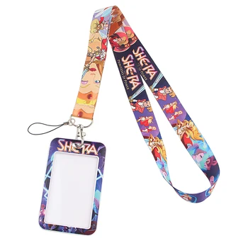 DZ1405 Аниме She-Ra и принцеса Power Key ремък Кола Ключодържател ID Card Pass Фитнес зала Мобилен телефон Ключодържател Иконата на Притежателя