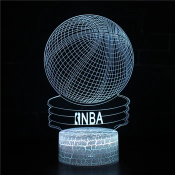 Нов 3D LED Night Light Баскетбол Series 16 Color Remote Control Настолна Лампа Играчка, Подарък за Децата Домашна Украса Атмосфера на Светлина