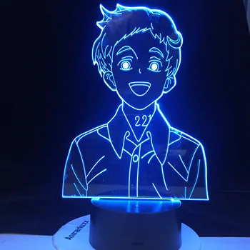 The Promised Neverland Emma Figure 3D Led Night Light for Home Room Decor Kids Child Nightlight Нощна настолна лампа Японска Манга