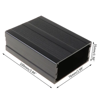 Черно 100x76x35mm Коррозионностойкий Алуминиев Сплит Корпус от Алуминиева Кутия Корпус на Корпуса на Проекта Д-направи си САМ