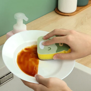 Двустранен дезактивация гъба за почистване на гъба домакински прибори за готвене, за миене на съдове magic избършете