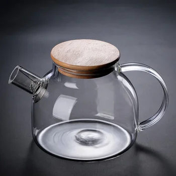 Голям Прозрачен Чайник Borosilicate На Огнеупорни Стъкла На Голяма Прозрачна Кана Цвете Чай Пу-Ерх Чайник Офис Домашен Инструмент