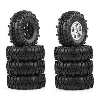 за Axial SCX24 1/24 RC Crawler Car 4БР 1.0 Metal Beadlock Wheel в гривни Tire Tyres Set Upgrade Parts Accessories
