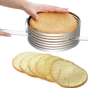 Регулируема 6 Слоя Торта Slicer Kit Мус От Неръждаема Стомана Матрицата за Нарязване на Тортата Инсталационен Пръстен САМ Формата За Печене Инструменти Торта Инструмент
