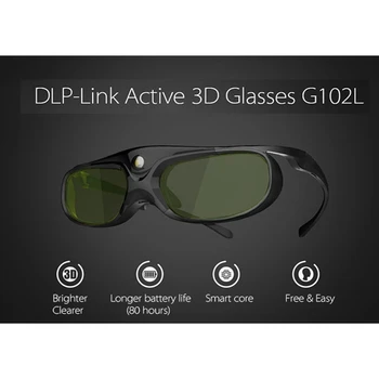 4 БР 3D-очила с активен затвор, за DLP Link Съвместими 96-144 Hz с проектори Optama /Acer/BenQ /ViewSonic/XGIMI DLP Link