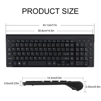 Безжична Клавиатура и Мишка Комплект Mini Size 2.4 G Wireless Mouse 100 Клавиши на Клавиатура в пълен размер с USB за КОМПЮТЪР, Лаптоп Windows Plug and Play