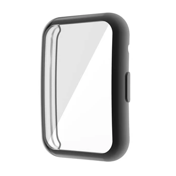 TPU Soft Full Glass Screen Protector Shell Case Edge Рамка За Huawei Watch Fit Каишка Каишка Защитно фолио Каишка-Huawei fit