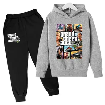 Grand Theft Auto Driver памук GTA 5 Hoody с дълъг ръкав уличен стил палто високо качество Унисекс момче/момиче на горно облекло Hoody+панталони