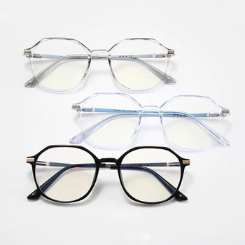 Гореща разпродажба на Дамски Модни Анти-синя Светлина Очила Мъжете Обикновено Късогледство Очила Самоличността на Многоъгълник Корейски Дамски слънчеви Очила