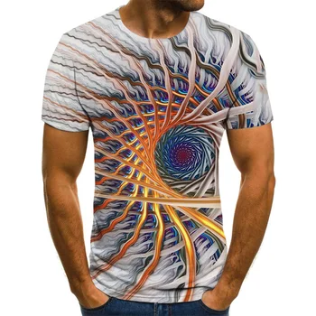 2021 Нова триизмерна графична тениска Мъжки Ежедневни Блузи Забавни 3D Мъжка тениска Лятна риза, с кръгло деколте Плюс Размера на Уличен Стил