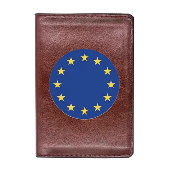 Високо Качество на Личността на ЕС Символ Печат на Корица За Паспорта на Притежателя ID Кредитна Карта, Калъф за Пътуване Кожен Портфейл