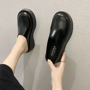 Универсална Корея, Обувки Slip-on Сабо Лоферы На Платформата С козина Дамски Обувки през Цялата Чорап Ежедневни Маратонки 2020 Slip On Creepers