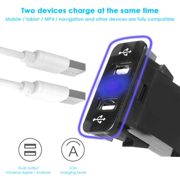 4.2 A Dual USB Car Charger USB Socket С цифров дисплей Вграден смарт-чип предлага мулти-защита, Подходящи за Suzuki HAVAL H6