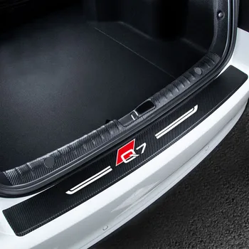 Автомобили на задния панел на багажника Защитен стикер За Audi Q7 Q7L Leather Anti-Scratch Protect Car Sticker Багажника anti-collision sticker