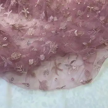 плат дантела корал морска Звезда бродерия дължина-130км purpurea за ризи, рокли, двор