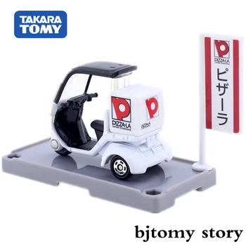 Takara Томи Tomica 99 Pizza-La Доставка Bike Scale 1/39 Car Hot Pop Детски Играчки Motor Vehicle Diecast Metal Model Collectibles