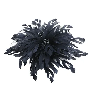 Луксозен Sinamay Fascinators шапка Хелоуин Flower Black Hairband Cosplay Коктейл Сватбена Прическа Костюм, Прическа Аксесоар