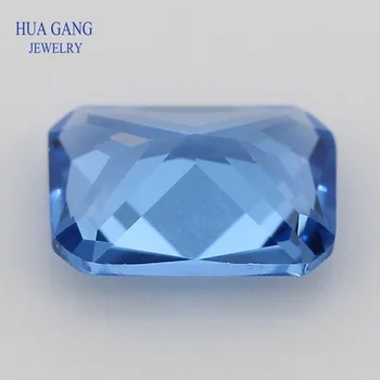 119# Синьо Octangle Форма на Принцеса Нарязани Синтетичен Шпинел Камък За Бижута Размер 3x5mm~10x12mm