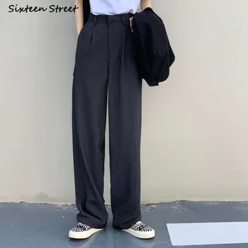 2021 Летни дамски Панталони С Висока Талия Черни прави Панталони Дамски Шик Улични Офис женски работни Блейзър Панталони Дамски Панталони