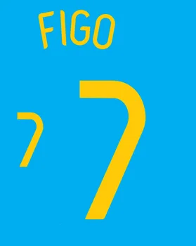 2006 Португалия #17 C. Diqna #7 Фиго Nameset Печат На Футболен Кръпка Икона