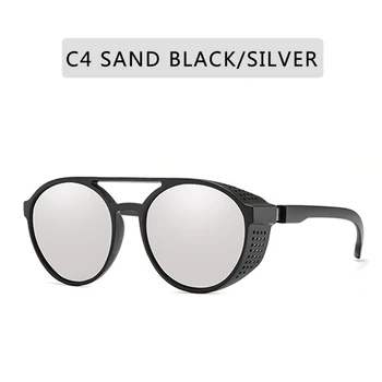 Мода Steampunk Слънчеви очила на Жените и Мъжете Марката Дизайн Ретро Очила с Кръгли Флип Нагоре Очила steampunk Реколта Очила Oculos de sol