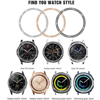 Bling Bezel За Samsung Galaxy Watch 42 милиметра/46мм Case Gear S3 Frontier/Classic/S2/Sport Adhesive Cover band Аксесоари 46/42 3