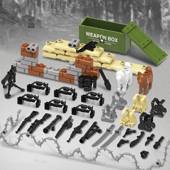Military Weapon Set Building Blocks Guns Пакет City Police Soldier Builder Series WW2 Army Accessories MOC Brick Model Toys C109
