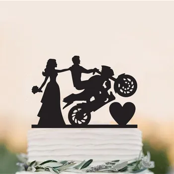 смесен стил Мотор Забавна Сватбена Торта в цилиндър г-Н г-жа Булката на Младоженеца с мотоциклет сватба, годеж годишнина gitfs сувенири