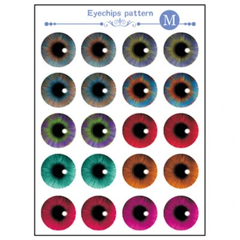 20 бр/Лист Супер Тънък Кукла Blythe Glass Eyes Photo Glass Round Чипове Paper направи си САМ 3D Resin Demon Cat ' s Eye Eyechips Pattern Paper
