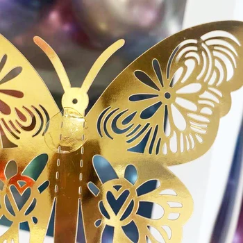 36 бр./лот 3D двуслоен Декоративни Пеперуди за балон Спалня Вечерни Завеса Фалшиви Цвете Занаят Декор PVC Пеперуди