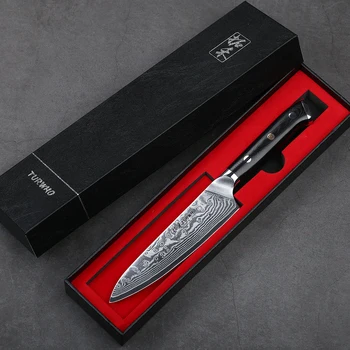 TURWHO 5-инчов универсален нож Японски Дамасские ножове Супер остър Плодов нож за почистване на зеленчуци с Високо Качество многофункционални Кухненски ножове