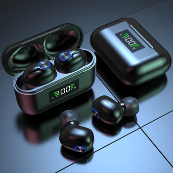 TWS Bluetooth 5.1 Слушалки, зарядно устройство ще захранване на Скоростната намаляване на шума Безжични Слушалки 9D Стерео Спортни Водоустойчиви Слушалки Слушалки С Микрофон