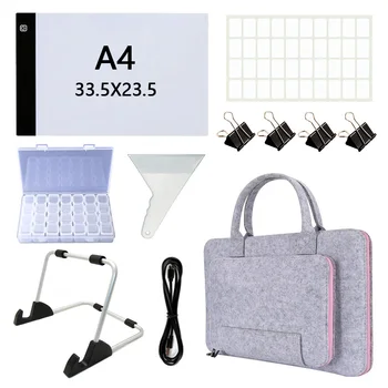 5D Diamond Живопис A4 Size 33.5X23.5CM Led Light Pad Board for Painting Drawing USB Powered Light Board Kit with Stand