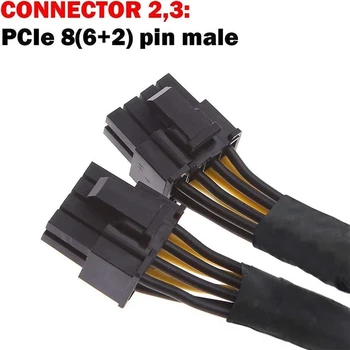 Компютър GPU PCIe 8 Pin Female To Dual 2X 8 Pin (6+2) Мъжки захранващ Адаптер PCI Express Сплетен Y-Сплитер Удлинительный Кабел 20 см