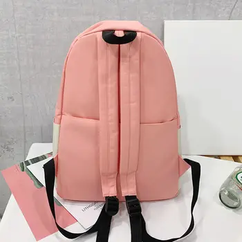 Canvas Girls Fashion Schoolbag Large Capacity Студентски Korean Backpack All-match Multifunctional 4 Piece Set Bolsa Sac A Dos