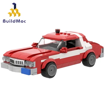 Buildmoc City Technical Car Movie Starsky-Hutchs 1976 Gran Torino Red Police Vehicle Building Blocks Играчки За деца
